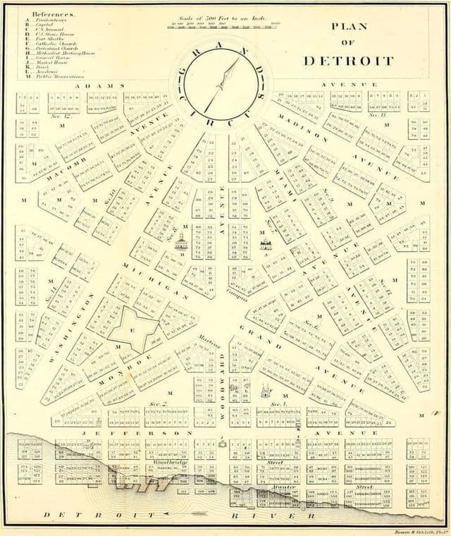 Mapa histórico de Detroit