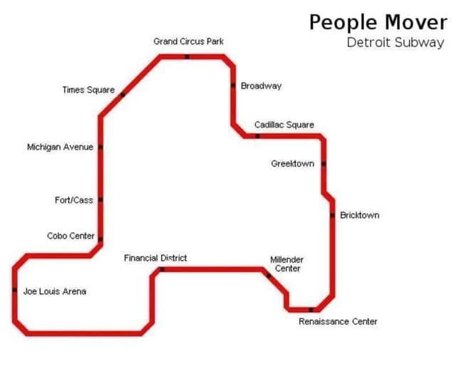 Mapa da estação de metrô de Detroit